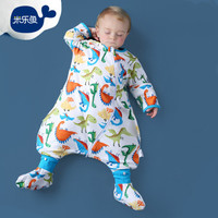 米乐鱼 睡袋婴儿抱被儿童宝宝秋冬厚款分腿防踢被防踢被霸王龙70*48cm