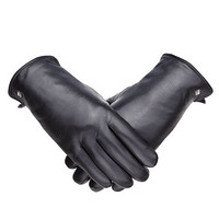 Crocodile 鳄鱼恤 真皮加厚加绒柔软山羊皮男士手套防风防寒冬季骑行保暖手套19841101-01B 黑色 XL