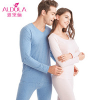 雅黛俪秋衣秋裤男女士棉质薄款时尚情侣打底彩棉修身保暖内衣套装DYL71901 男款 蓝色 M