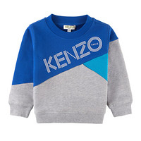 KENZO KIDS 高田贤三 奢侈品童装 男童蓝色灰色拼接棉质卫衣 KN15618 25 10A/10岁/140cm