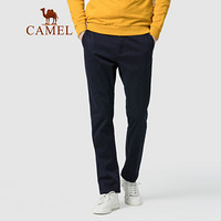 骆驼（CAMEL）男装 2019冬季新款加绒休闲裤男时尚青年潮流修身保暖长裤男 D9P412345H 深蓝32