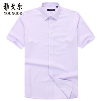 雅戈尔 衬衫男士 2019春季青年男休闲正装短袖衬衫 YSDP100163LJA 紫色 40