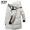 吉普 JEEP 羽绒服2019冬季新款时尚保暖韩版中长款连帽羽绒外套 D1910 白色 XL