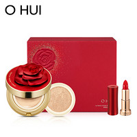 欧蕙(OHUI)精致妆容保湿气垫礼盒 01 红玫瑰版 (限量版 香草米色 自然遮瑕 化妆品 含替换芯 韩国进口)
