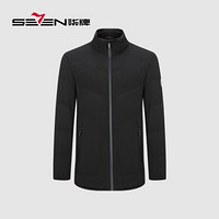 柒牌 SEVEN 羽绒服男2019冬季新品男士休闲保暖上衣白鸭绒外套 117E70020 黑色195