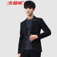 北极绒(Bejirong)西服男 2019新款韩版修身男士休闲帅气小西装外套单件上衣 QT6013-X205 黑色 L