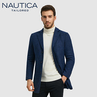 诺帝卡 NAUTICA 2019秋冬新款商务简约休闲舒适反领毛呢外套NDY96499 藏蓝 50