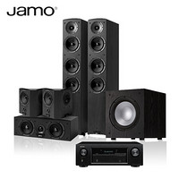 尊宝（JAMO）C607+C6SUR+C6CEN+J10+天龙AVR-X540BT无源音箱音响套装功放5.1客厅电视家庭影院（黑色）