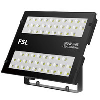 佛山照明（FSL）LED大功率投光灯户外防水泛光灯室外工地广告牌射灯200W白光6500K反光杯FZ58（量大定制）