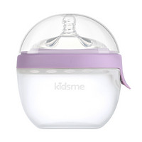 亲亲我（kidsme）新生儿广口婴儿硅胶奶瓶宝宝挤压式米糊辅食工具 150ml(紫色)