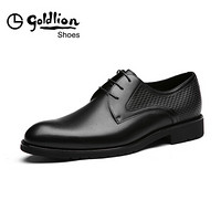 金利来（goldlion）男鞋商务休闲正装鞋舒适透气皮鞋502830581ADA-黑色-37码