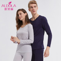 雅黛俪保暖内衣男女士薄款亲肤舒适秋衣秋裤情侣款性感保暖套装DYL81612 男款 宝蓝 L