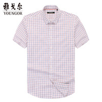 雅戈尔 衬衫男士 2019春季青年男休闲短袖衬衫 GSXX120019NFY 红色 38