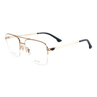 POLICE 男款金色镜框金色镜腿金属半框光学眼镜架眼镜框 VPL879-0300 56MM
