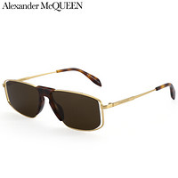 开云眼镜 亚历山大.麦昆（ALEXANDER MCQUEEN） 男款墨镜 棕色镜片金色镜框 太阳镜 AM0198S 001 57mm