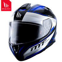 MTHELMETS泰格TARGO西班牙摩托车头盔男女赛车机车安全帽四季通用 白蓝迈动-XL