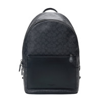 COACH 蔻驰 奢侈品 男士专柜款灰铜色炭灰色黑色涂层帆布配皮双肩包 69352 QBCHR