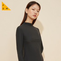 悦小心 ForDearMe 打底衫女薄款保暖皮肤衣潮搭修身 蓬皮杜 暗夜黑 S
