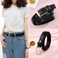 高尔夫GOLF头层牛皮皮带女士针扣腰带礼盒休闲牛仔裤女士皮带E7BV17923J黑色