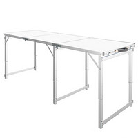 鲸伦（KINGRUNNING） 折叠桌XQ-1634 白色 加长1.8米 户外折叠桌 夜市摆摊桌 便携式铝合金桌 180CM可定制
