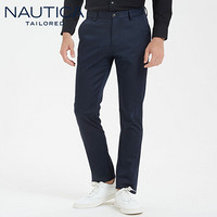 NAUTICA 诺帝卡 2019秋冬新款刺绣直筒西裤男士商务休闲长裤子纯色经典 NXK96271 藏青 38(185/96B)