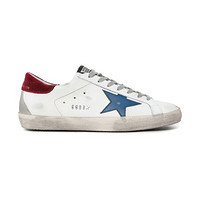 GOLDEN GOOSE 黄金鹅 19秋冬新品 男士白色牛皮蓝星红尾低帮做旧小脏鞋系带休闲鞋 G35MS590.O91 10/43