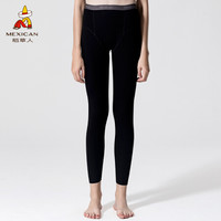 稻草人保暖裤女士秋冬加绒中厚无痕棉毛裤线裤紧身美腿打底秋裤 81888 雅黑 L