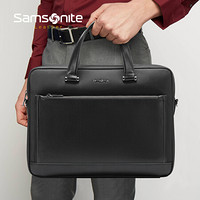 Samsonite/新秀丽男士公文包时尚休闲男包大容量商务手提包电脑包 黑色TO3*09001