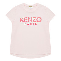 KENZO KIDS 高田贤三 奢侈品童装 19秋冬新款 女童浅粉色棉质短袖T恤 KP10178 32 10A/10岁/140cm