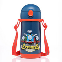 托马斯和朋友(Thomas&Friends)儿童保温杯不锈钢真空背带吸管杯保温水壶咕噜杯400ml(深蓝)6975