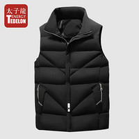 太子龙 TEDELON 马甲男 2019秋冬季新款厚款立领修身保暖坎肩无袖时尚休闲马夹上衣SS-1888 黑色 XL