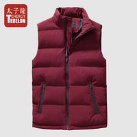 太子龙（TEDELON）马甲男 2019秋冬季新款立领修身时尚休闲保暖坎肩无袖马夹上衣外套SS-9998 红色 L