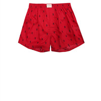 佐丹奴(Giordano) 内衣男式内裤 棉质印花大裤衩平底四角裤01177139 90红色 中码(170/80A)