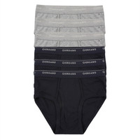 佐丹奴(Giordano) 内衣男式内裤 内衣裤六条装宽橡筋腰三角内裤01177014 黑/灰加大码(180/90A)