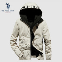 U.S. POLO ASSN.羽绒服男2019秋冬新品中款男装羽绒服男士加厚修身款韩版青年外套男 6194117010 卡其 2XL