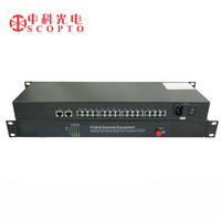 中科光电 数字电话光端机 PCM语音光端机 电话光纤收发器 电话光电转换器  16路电话+1路网络 ZK-16P1E