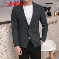 北极绒 Bejirong 商务男士西服新品修身职业装正装上班工作西装青年休闲外套 ATQL-0087 军绿 XL