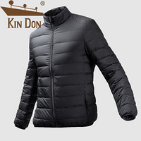 金盾（KIN DON）羽绒服 男2019冬季新款休闲运动防寒加厚保暖立领轻薄冬款短款羽绒服 QT815- F01 黑色 L