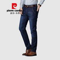 皮尔卡丹pierre cardin 牛仔裤男2019秋季新款时尚简约商务直筒弹力休闲长裤EPDLL8102 蓝色 33码