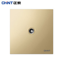 正泰（CHNT）NEW6 T20102 香槟色家用暗装开关插座 电视开关插座10A