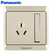 Panasonic 松下 开关插座 三孔16A带单控开关插座 86型墙面开关 雅悦香槟金 WMWA608Y-N