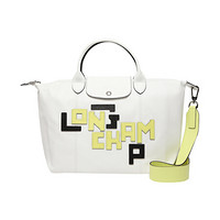 LONGCHAMP 珑骧 2019新品 LE PLIAGE CUIR LGP系列 女士白色皮质字母图案手提单肩包 1515 755 007