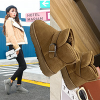 阿尔皮纳 L'ALPINA袋鼠 雪地靴女韩版百搭加绒保暖棉鞋学生防滑短筒靴面包鞋女 WZ-1108卡其35(偏小半码)