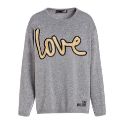 省999 5元 Love Moschino 莫斯奇诺灰色圆领love套头针织衫毛衣w S G88 11 X 9002 B411 44 女款多少钱 什么值得买