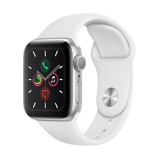 Apple 苹果 Watch Series 5 智能手表（GPS款 40毫米银色铝金属表壳 白色运动型表带 MWV62CH/A) 表带+贴膜套装