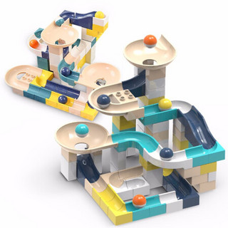 Wangao 万高 儿童智力拼插拼装玩具模型滑道积木滑道城堡85颗粒