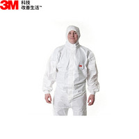 3M 4545白色带帽连体防护服XXL 1件 白色 XXL