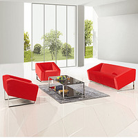 卡奈登（CONEDUN）简约现代办公室贵宾室商务接待沙发1+1+3组合  XY651 红色
