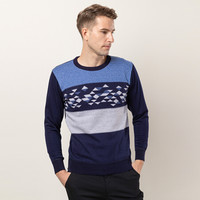 海之宁 男士保暖内衣加绒加厚秋衣秋裤套装可以外穿低领修身棉毛衫打底衫爸爸款 8005藏青-5 XXL码