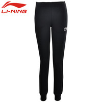 李宁LI-NING 瑜伽健身运动户外秋冬保暖束脚运动裤卫裤 AKLN902-1 XL码 黑色 女款